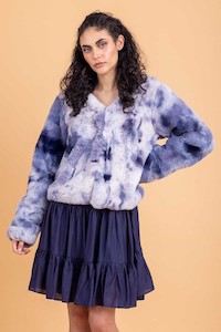 Cora Fur Jacket – Blue