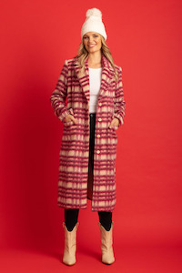 Harriet Coat – Berry Check – M