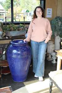 Large Outdoor Glazed Pot – Midnight Blue