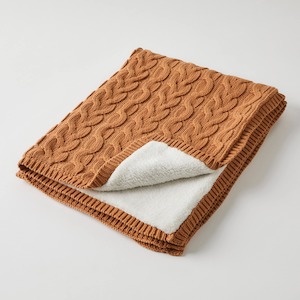 Cable Knit Baby Blanket – Biscuit / Cream