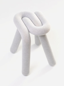 White Boucle Stool