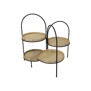 Rattan Folding 4-Tier Table