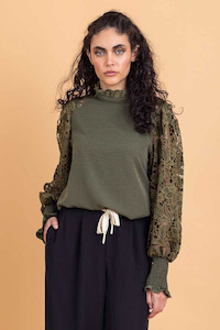 Noah Top – Khaki Lace