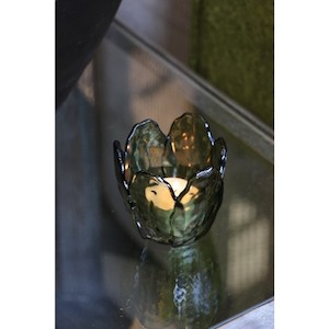 Glass Candle Holder – Green