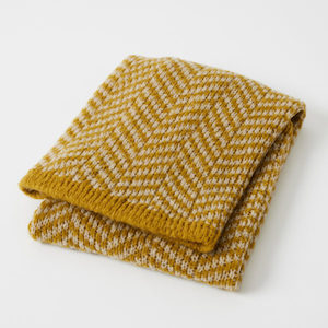 Wool Blend Baby Blanket – Mustard