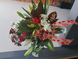 Christmas Blooms in Vase