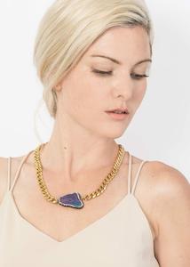 Purple Druzy Agate Choker Necklace