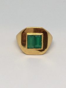 Chunky Emerald Ring – Gold