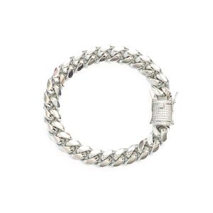 Cuban Bracelet CZ Clasp – Silver