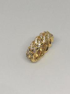 Jewellery: Iced Out Chain Ring – Gold