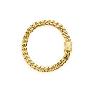 Cuban Bracelet CZ clasp – Gold