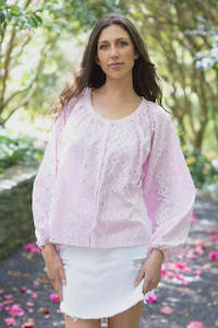 Top: Charlo Selma Top - Pink Stripe