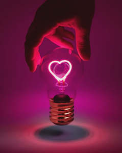 Stellar Haus Lightbulb Lamp USB Recharge - Pink Heart