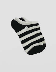 Stella + Gemma Socks Silver Star & Black Stripes