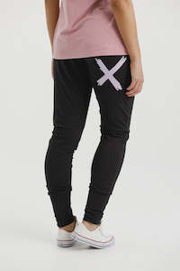 Home- Lee Apartment Pants - Black with Lilac X