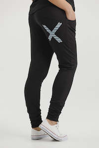 Home-Lee Apartment Pants - Black with Stormy Stripe X