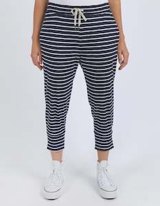 Elm Brunch Pant - Navy with White Stripe