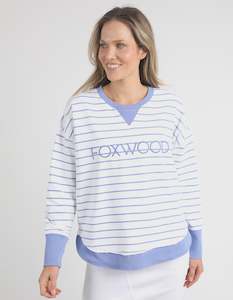 Foxwood Simplified Stripe Crew - Neon Blue