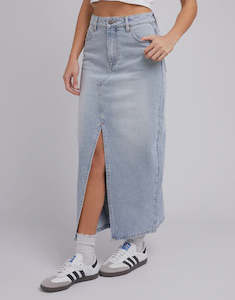 Silent Theory Eva Maxi Skirt Light Blue