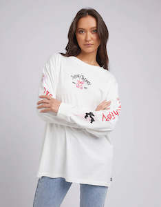 Silent Theory Spray Long Sleeve Top Vinatage White