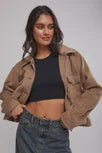 All About Eve Mahina Cropped Shacket - Oatmeal