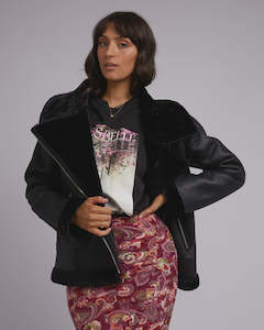 All About Eve Rory Aviator Jacket Black