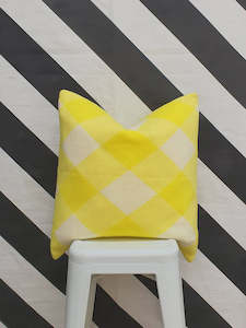 Hello Friday Cushion Yellow Check - No Inner