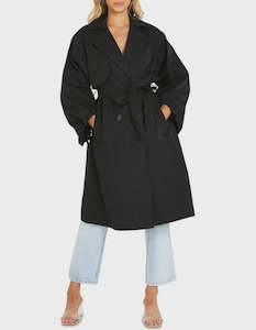 Fate & Becker Secret Balloon Sleeve Trench Black