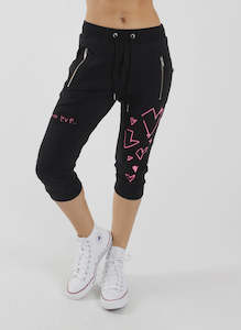 Federation  Cut Trackies - With Love Black/Pink