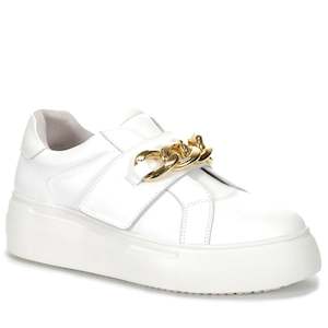 Gelato Enzo Shoe White with Gold Chain