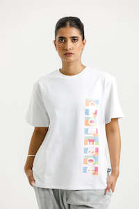 Rose Road Topher Tee White with Meta Blocks Print