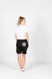 Rose Road: Rose Road Unwinder Shorts Black with White Rose