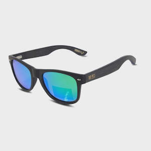 Moana Road Sunglasses Dark with Green Reflective Lens