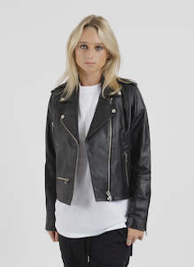 Federation Leather Jacket - Black with Silver