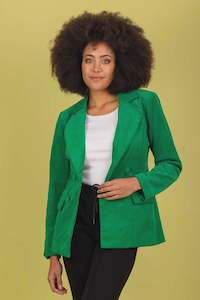 Charlo Juliana Cord Cotton Blazer  Green