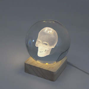 J & M Skull Crystal Ball with Light