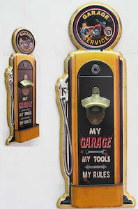 Carolina Wall Art Metal Petrol Pump My Garage Bottle Opener