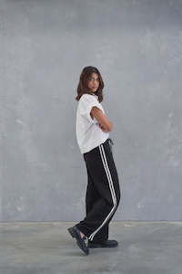 Style Laundry: Style Laundry Wide Leg Stripe Pant Black