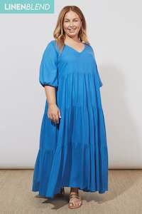 Haven Tanna Tiered Maxi Dress Cobalt