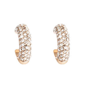 A & C Oslo Earrings Creole Color Accent Crystal - Gold Plated