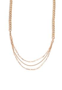 Jewellery: A & C Oslo Short Chain with 3 Rows - Gold Plated