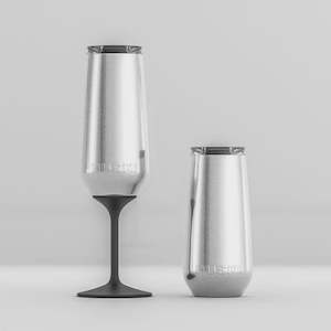 Huski Champagne Flute - Brushed Stainless