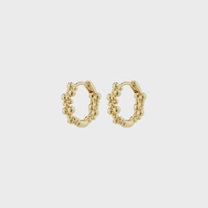 Pilgrim Solidarity Recycled Small Bubbles Hoop Earrings - Gold Plated