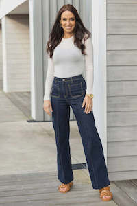 Honey Denim Xena Wide Leg Jean - Dark Denim