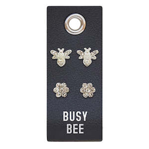 Artisanal Natural Life: Artisanal Sliver Stud Earrings - Busy Bee