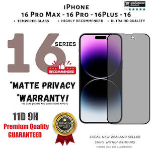 For Apple iPhone 16 Series 9H 11D Premium Anti-Spy Privacy Tempered Glass Screen Protector