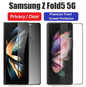 For Samsung Galaxy Z Fold 5 Premium Clear / Privacy Front LED Screen Tempered Gl…