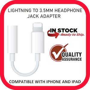 For iPhone & iPad Lightning To 3.5mm Headphone Audio Jack Adapter Connector