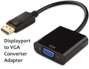 DisplayPort Large DP Male To VGA Female Converter Adapter 1080P Full HD (Black)