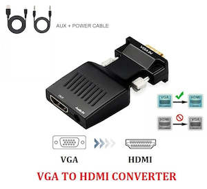 VGA Male To HDMI Female Video Display Port Converter Adapter With Audio Connect